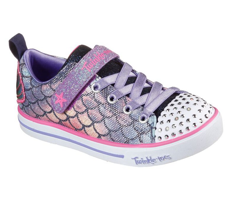 Skechers Twinkle Toes: Sparkle Lite - Mermaid Wishes - Girls Sneakers Navy/Multicolor [AU-BQ5004]